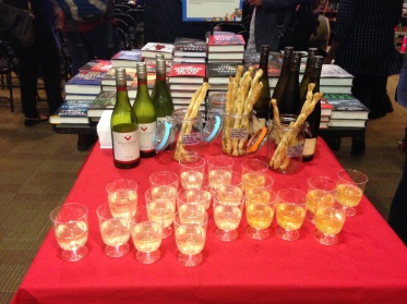 Wine and nibbles at Food Fiction event